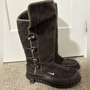 Nike Valenka Wool Soft Grey Winter Sherpa Lined Boots‎ Size 7